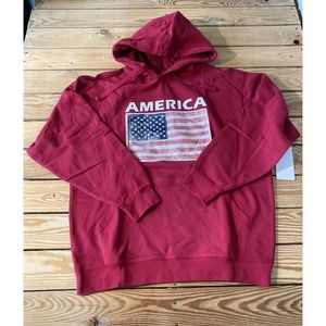 NWT Tregene America Hoodie Sweatshirt Size Medium Men’s Red